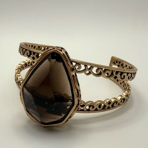 Studio Barse Smoky Quartz Golden Bronze Southwestern Style Cuff Bracelet